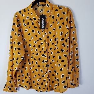 New Yellow Leopard Shirt Boohoo